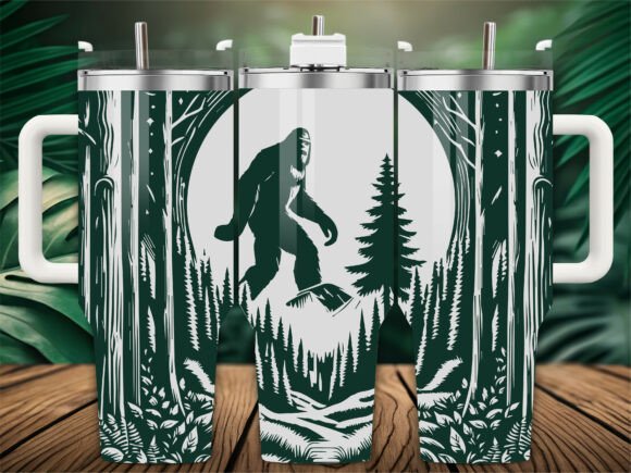 Bigfoot Mountain 40oz Tumbler Graphics & Laser Engraving