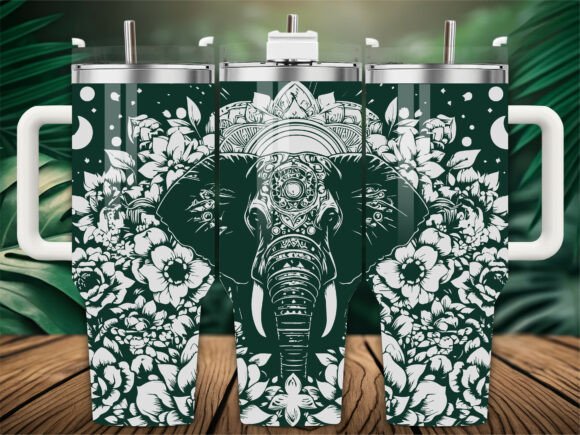 Boho Elephant Moon Graphics for Crafts