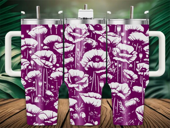 Botanical Poppy Wrap Graphics for Crafts