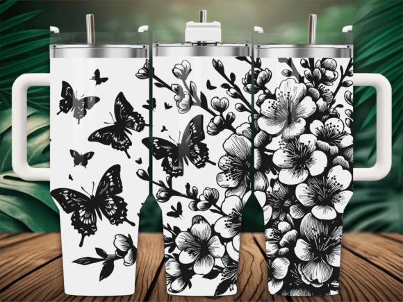 Cherry Blossom Butterfly: Graphics for Crafts & Selling