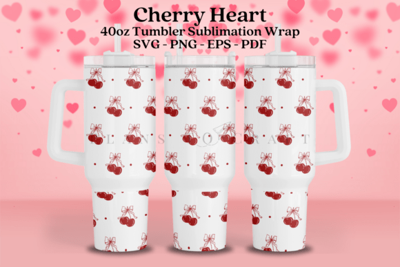 Cherry Heart Valentine Tumbler Wraps Graphics Review