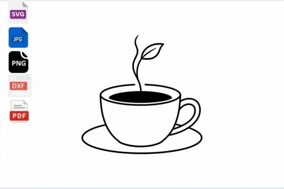 Coffee Cup with Steam SVG Clipart for Graphics and Crafts