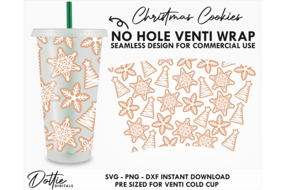 Cookies Cold Cup No Hole SVG 24oz Graphics and Tumbler Wraps