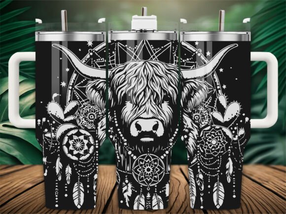 Dreamcatcher Boho Cow Graphics for Crafts