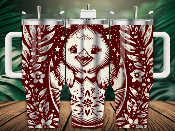 Floral Egg Chick Tumbler: Graphics & Tumbler Wraps