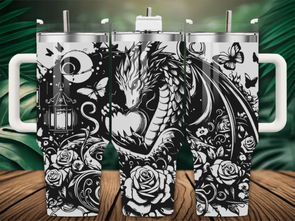 Floral Heart Dragon Roses Graphics & Tumbler Wraps Review