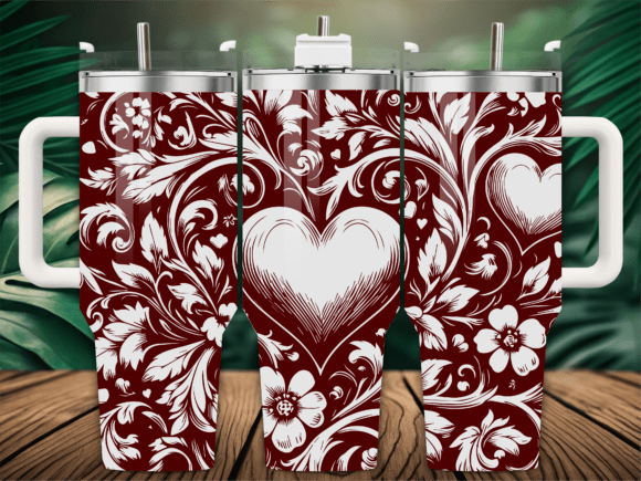 Floral Heart Trees Graphics for Crafts & Branding