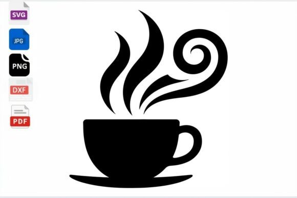 Hot Coffee Cup Steam Swirl: Graphics for Crafts & Branding