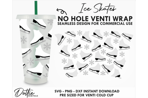 Ice Skates Cold Cup No Hole SVG 24oz – A Designer's Eye