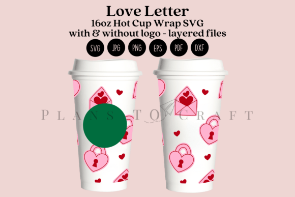 Love Letter Valentine: Tumbler Wraps Graphics