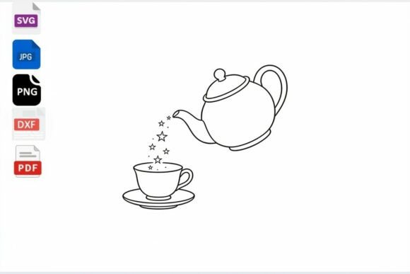 Magic Tea Cup and Teapot SVG Graphics for Crafts