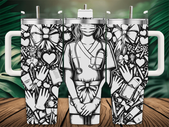 Medical Nurse Bow Heart Tumbler Graphics & Crafts