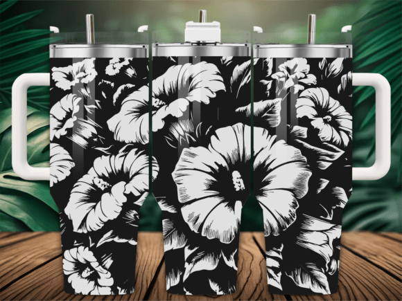 Seamless Hibiscus Flower: Graphics for Crafts