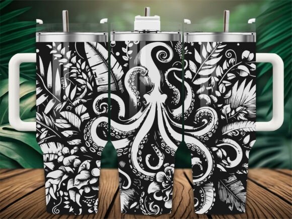 Tropical Octopus Sea: Graphics for Crafts