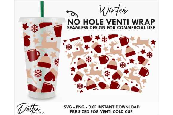 Winter Cold Cup No Hole SVG 24oz: Graphics for Tumbler Wraps